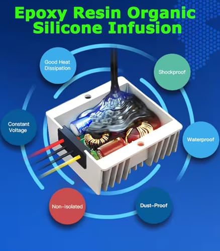 High-Performance 48 V to 12 V DC-DC Step Down Converter by Eagwell – 120 W Power Supply with Built-in Fuse for Maximum Safety – Perfect for Golf Carts, Scooters, RVs, and Marine Use – Reliable Voltage Reduction for Enhanced Device Efficiency and Versatility