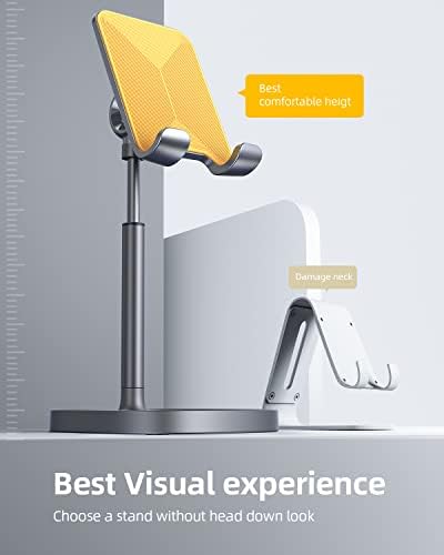 LISEN Cell Phone Stand Adjustable Phone Holer for Desk, Computer Office Desk Accessories for iPhone 16 Holder Women Kitchen Essentials Fits All Mobile Phones Switch Kindle iPads Tablet 4-10in Black – Enhanced Compatibility and Speed