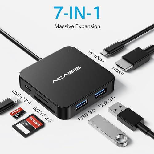 Elevate Your Work Efficiency with the ACASIS Dual HDMI Docking Station – Power Up with 100 W PD Charging, Experience Stunning 4 K Display, and Enjoy Lightning-Fast 5 Gbps USB-C & USB-A Connectivity for Dell, HP, Lenovo, Surface, and Yoga Laptops – The Ultimate All-in-One Hub for Professionals and Tech Lovers