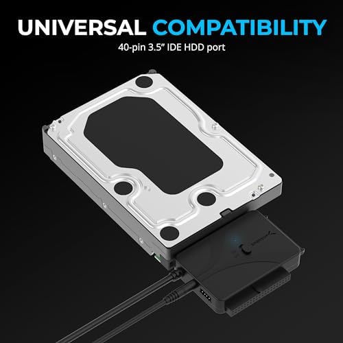 SABRENT USB 3.0 to SATA External Hard Drive Docking Station with Cooling Fan – Hot Swappable Adapter for 2.5/3.5-Inch HDD/SSD, Supports UASP and 22 TB Storage Capacity – Effortless Data Management and Enhanced Performance