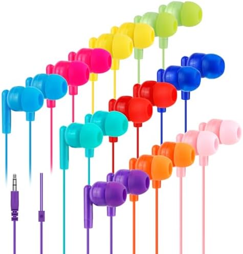 Vibrant 30-Pack Kids Wired Earbuds – Durable Classroom Headphones for Enhanced Learning Engagement – Lightweight Design with Universal 3.5 mm Compatibility – Perfect for Schools, Libraries, and Educational Environments – Boost Focus and Participation with Colorful Audio Solutions