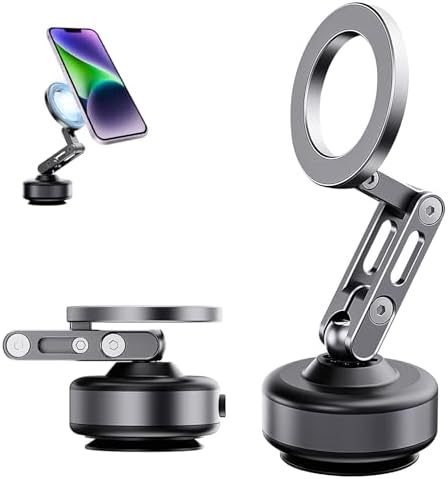 Nixie Vacuum Magnetic Phone Holder, nixiveofficial Magnetic Phone Holder, Nixie Phone Holder, Nixie N’Go Pro 360 Automatic Strong Adhesion One-Click Removal, from Desk to Car (Gray) – Enhanced Compatibility and Speed