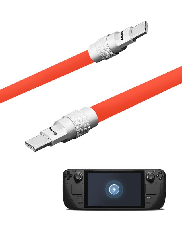 Ultimate 100 W USB Type C Fast Charging Cable for Steam Deck – 6.6 ft Durable Silicone Charger with Tangle-Free Design, Ideal for Gamers & Tech Lovers, Superior Power Delivery for All USB-C Devices