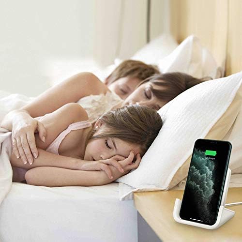 YUWISS Elegant Rose Gold Wireless Charging Stand – Fast 10 W/7.5 W/5 W Cordless Charger for i Phone 14/13/12/11 Pro Max & Samsung Galaxy S22/S21/S9/S8 – Stylish Design with Advanced Safety Features for Effortless Charging Experience