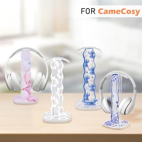 CamyCosy Headphone Holder for Desk, Gaming Headset & Earphone Stand with Tulip Flowers Pattern – Enhanced Compatibility and Speed