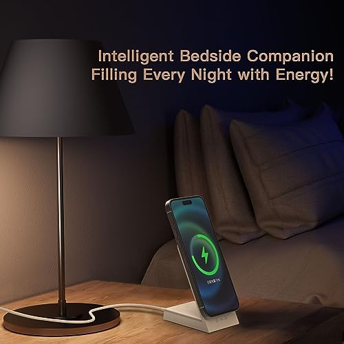 Ultimate 90 W 3-in-1 Wireless Charging Hub with Smart App Control – Fast Charging Solution for i Phone, Samsung, and More – Dual 45 W USB-C Ports & 15 W Mag Safe Compatibility – Secure Non-Slip Base for Enhanced Stability and Organization