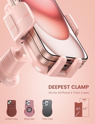 Lamicall 2025 Car Phone Holder with Wider Clamp & Metal Hook – Enhanced Air Vent Mount for Thick Case Compatibility, 360-Degree Rotation, Easy Installation, Dark Grey Finish for Ultimate Hands-Free Navigation and Safety