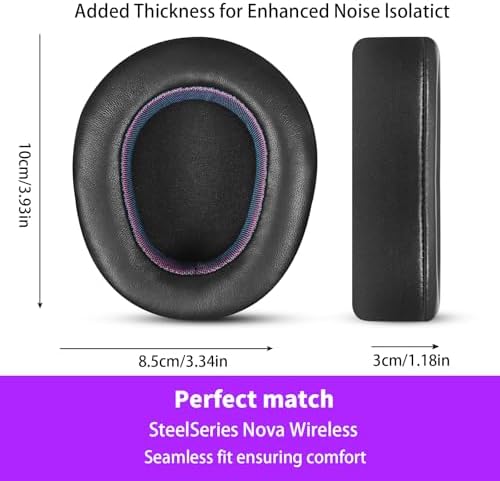 Upgrade Your Audio Experience with Premium Sheepskin Replacement Earpads for Steel Series Arctis Nova Pro (Wired) – Unmatched Comfort and Superior Sound Isolation for Gamers and Audiophiles – Effortless Installation with Enhanced Longevity