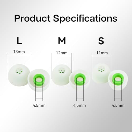 Linsoul Kiwi Ears Flex Silicone Replacement Earbud Tips – Premium Noise Isolation IEM Tips for KZ ZS10 Pro 2, Super Mix 4, Hype4, Orchestra Lite, and Cadenza | Custom Comfort and Enhanced Sound Clarity (Available in S/M/L Sizes, Stylish Green) – Transform Your Audio Experience