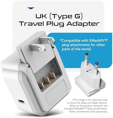 Compact Travel Power Adapter Set for Brazil, Peru & Chile – 20 W Dual USB & USB-C Charger with 2 USA Sockets – Fast Charging with Type C & N Attachments – Portable Plug Converter for Global Travelers – Stay Connected Anywhere