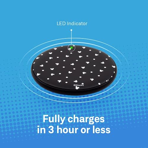 Minnie Mouse Wireless Charging Pad: Enchanting Qi-Compatible Charger for All Devices – Fast, Compact Charging Station with Playful Design for Disney Lovers – Travel-Ready with Secure Non-Slip Base for Effortless Power Up