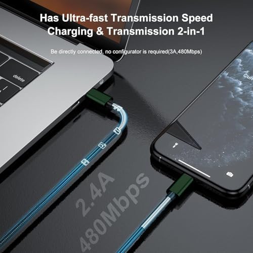 10-Foot Apple MFi Certified USB C to Lightning Charging Cable – Dual Pack High-Speed i Phone Charger for 14/13/12 Series and i Pad – Durable Long Charging Cord for Ultimate Convenience and Flexibility