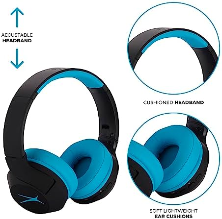 Altec Lansing Kid-Safe Wireless Headphones – Active Noise Cancellation for Children Aged 7+, 85 d B Volume Limiting, 15-Hour Battery Life, Ergonomic Foldable Design for Ultimate Comfort and Safety in Music, Movies, and Gaming