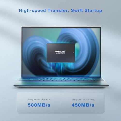 Upgrade Your PC or Laptop with Vansuny 128 GB SATA III SSD – High-Speed 2.5” Internal Solid State Drive with 450 MB/s Read Speed, Advanced 3 D NAND Flash for Enhanced Performance and Reliability