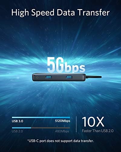 Anker 7-in-1 USB C Hub Adapter – Ultimate Connectivity Solution with 4 K HDMI, 60 W Power Delivery, Gigabit Ethernet, Dual USB 3.0 Ports, and SD/micro SD Readers for Mac Book Pro and More – High-Speed, Durable, and Efficient Accessory for Modern Laptops