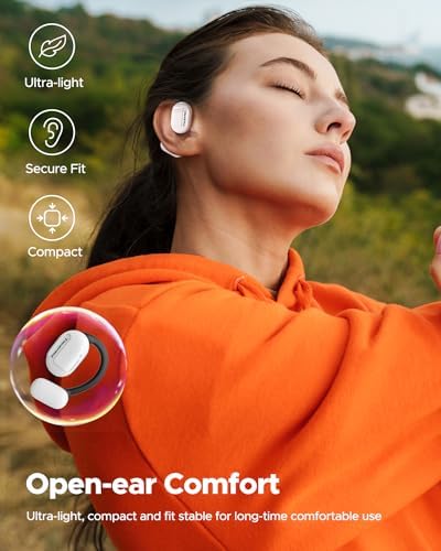 Experience Limitless Sound with truefree O1 Open Ear Headphones – Bluetooth 5.3 Wireless Earbuds Featuring 16.2 mm Drivers for Immersive Stereo, Noise-Cancellation Mic for Crystal-Clear Calls, 45 Hours Playtime, Perfect for Active Lifestyles and Sports Enthusiasts