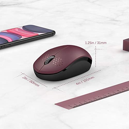 Light Blue Wireless Mouse – Ultra-Quiet 2.4 GHz Noiseless Computer Mouse with USB Receiver for Seamless Windows Experience – Portable, Ergonomic Design for Home, Office, or Travel
