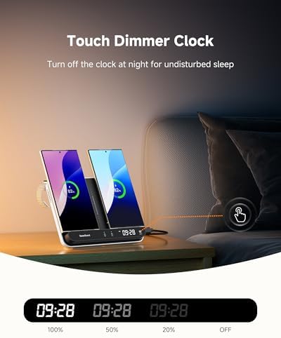 Dual Wireless Charging Station for Samsung Galaxy Devices – Fast, Efficient Charger for Galaxy Watch 8/7/6/5/4/3 and S Series Phones (S25 Ultra/S24/S23/S22/S21/Z Flip 7/Z Fold 7) – Compact Design with Safety Features for Tangle-Free Power Solutions