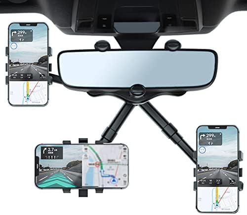 Revolutionary 360° Rotatable & Retractable Car Phone Holder – Adjustable Multifunctional Rearview Mirror Mount for All Mobile Devices with Secure Four-Clamp Design for Enhanced Safety and Convenience