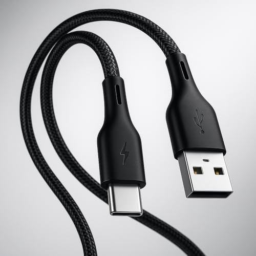 Premium 10 ft Nylon Braided USB to USB C Charging Cable – Super Fast 3 A Rapid Charger Cord for i Phone 15, 16 & Samsung Galaxy S22, S21, S20, S10, S9, S8 Plus, Note 20, 10 – Ultimate Flexibility, Enhanced Durability & Hassle-Free Performance