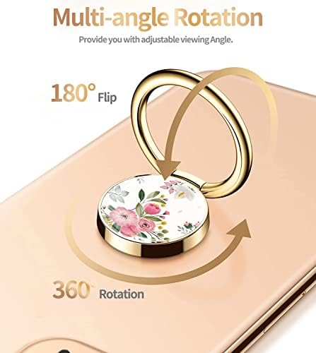 Blue Butterfly Marble Pattern Cell Phone Ring Stand – 360° Rotating Finger Holder for Secure Grip and Versatile Kickstand, Compatible with All Smartphones Including i Phone and Samsung Galaxy, Perfect for Magnetic Car Mounts