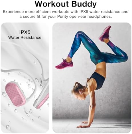 Purity Air Open Ear Headphones – Advanced True Air Conduction Wireless Bluetooth Earbuds with Dual Mic for Clear Calls – Ergonomic, Sweat-Resistant Design for Active Lifestyles – Compatible with i Phone & Android – Ultimate Comfort and Audio Awareness