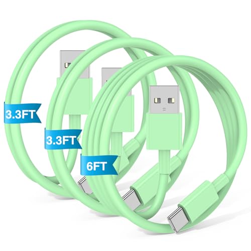 6 FT USB A to USB C Carplay Charging Cable – 3-Pack for i Phone 15/16, i Pad Pro/Air/Mini, Samsung Galaxy S25/S24/S23, and Mac Book – Fast Charging & High-Speed Data Transfer for Enhanced Compatibility on the Go