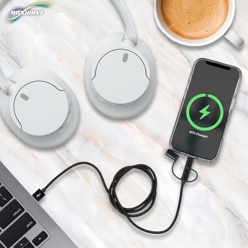 Universal 3-in-1 Charging Cable for Logitech H600 Headset – Box Wave Cable – Durable Jet Black Design with High-Speed Performance and Enhanced Compatibility for Seamless Connectivity