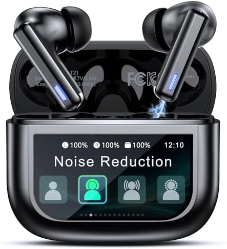 Premium Bluetooth Wireless Earbuds with Advanced Touch Control – Cutting-Edge ANC & ENC Noise Cancellation for Immersive Sound – 40 Hours Deep Bass Playback & IPX7 Waterproof Design for Ultimate Durability – Crystal Clear Call Quality with Integrated Microphones – 5 Customizable EQ Settings for Tailored Listening on i OS & Android Devices (Sleek Dark Blue) – Your Ideal Audio Companion for Active Lifestyles and Uninterrupted Enjoyment