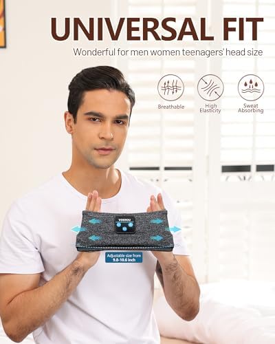 Transform Your Sleep and Workouts with Voerou Bluetooth Sleep Headband Headphones – Comfort-Driven Design, Superior HD Sound, Perfect for Insomnia Relief, Yoga, and Travel, Adjustable Fit with Long-Lasting Battery Life for Seamless Audio Enjoyment