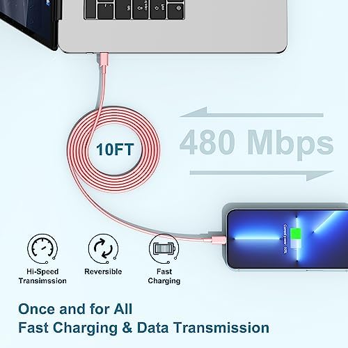 MFi Certified 20 W USB-C to Lightning Fast Charger for i Phone 14/13/12 – 6 FT Durable Cable & Power Delivery Block in Stylish Blue – Ultimate Solution for Rapid Charging of All Apple Devices Including i Pad Pro, XS, XR, 8 Plus – Optimized for Reliability and Speed