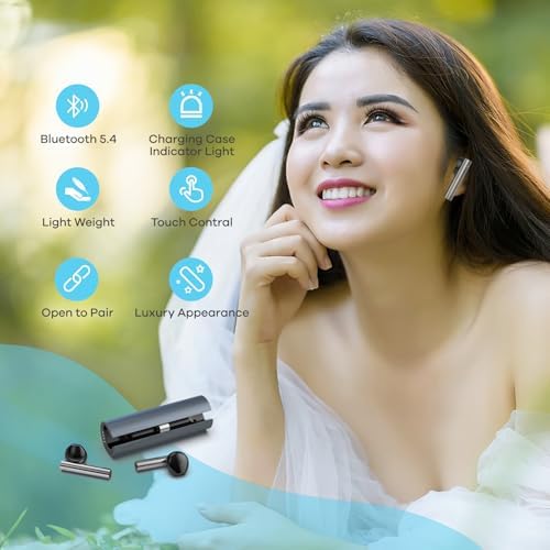 Foxeye Bluetooth 5.4 Advanced Noise Cancelling Earbuds – Ergonomically Designed Wireless Headphones with Touch Controls for Ultimate Comfort and Seamless Connectivity, Ideal for Active Lifestyles and Daily Travel, Compact Charging Case for Enhanced Portability and Quick Access