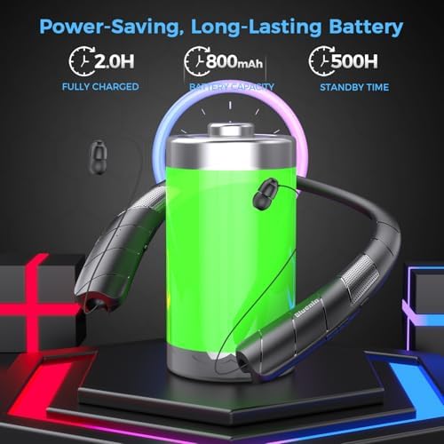 Revolutionize Your Sound with the 2-in-1 Neckband Bluetooth Headphones & Portable Speaker – Ultra-Lightweight 99 g Design, Retractable Earbuds for Simple Storage, Built-in Mic for Effortless Hands-Free Calling – Ideal for Home, Office, and Outdoor Adventures – Superior Sound Quality & Universal Device Compatibility