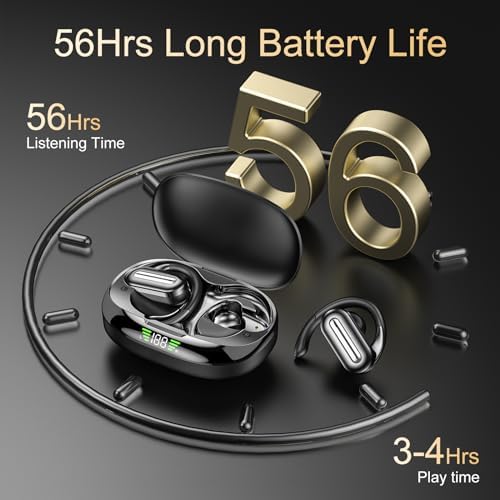 Premium Bluetooth Sports Headphones 5.4 – 50 Hours of High-Fidelity Playback, Superior Bass Enhancement, Over-Ear Design with Secure Hook Fit, Advanced ENC Noise Cancellation, IPX5 Waterproof for Extreme Durability – Ideal for Athletes and Music Enthusiasts