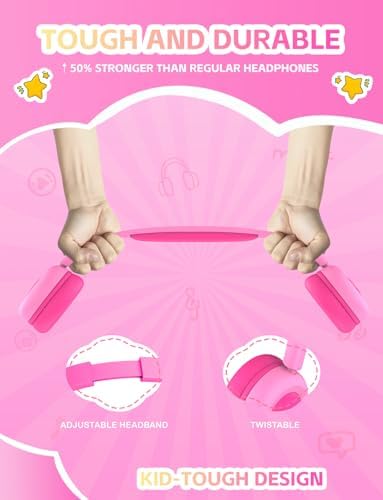 Safe Sound Bluetooth Headphones for Kids – Lightweight Wireless Earphones with 85 d B Volume Limiting for Toddler Hearing Protection – Ideal Twistable Design for School, Travel, and Home Use – Premium Audio Quality with Built-in Microphone for Clear Communication