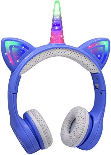 Enchanting Unicorn Wireless Headphones for Kids – Stylish Pink Foldable Design with Light-Up Features, Perfect for Tablets and Toddlers – Superior Sound Quality and Comfort for Magical Listening Adventures – Durable, Adjustable, Tangle-Free Fun for Every Little Girl