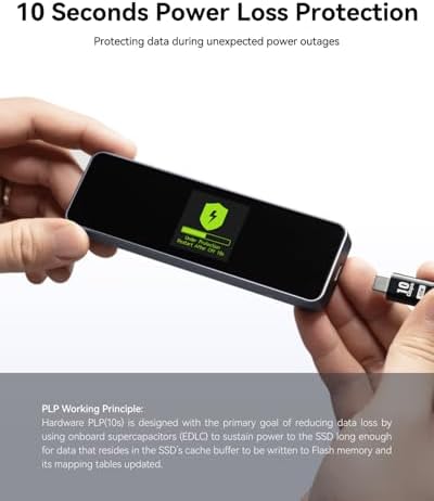 DOCKCASE Visual Smart M.2 NVMe SSD Enclosure – Unmatched 10 Gbps USB 3.2 Type-C Performance with Power Loss Protection, Supports PCIe Sizes 2230/2242/2260/2280, Ideal for M-Key and B+M Key SSDs, UASP Enabled for Superior Data Transfer Efficiency, Perfect for Professionals on the Go