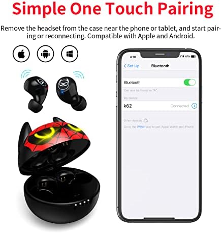 Dynamic Youth Wireless Earbuds with Cartoon Charging Case – Superior Stereo Sound, Sweat-Proof Design, Bluetooth 5.1 Connectivity, and Touch Control for Enhanced Audio Experience and Active Lifestyles