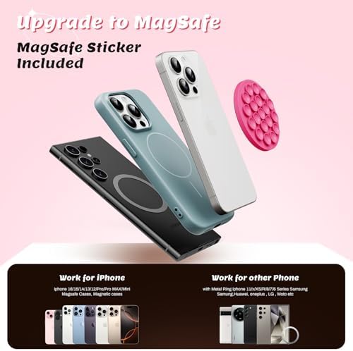 Transform Your Content Creation with the Ultimate Magnetic Phone Mount for Mag Safe Cases – Versatile Silicone Holder for i Phone & Android, Perfect for Selfies, Vlogging, and Shower Streaming – Trendy Light Blue Accessory for Tik Tok Creators and Influencers Seeking Effortless Hands-Free Use