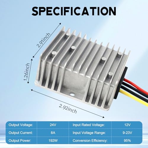 High-Efficiency Waterproof DC Step-Up Converter – 120 W 5 A Voltage Booster for Boats, Trucks, and Vehicles – Reliable 12 V to 24 V Power Supply Module with IP68 Durability and Versatile Compatibility – Perfect for Enhanced Electrical Performance