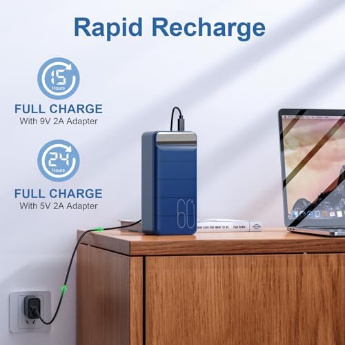 High-Capacity 60000 m Ah Portable Power Bank – Fast Charging 22.5 W PD4.0 & QC 4.0 USB-C Battery Pack for Travel & Outdoor Use – Dual Device Charging Compatibility for i Phone, Samsung, Galaxy & More