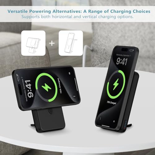 DDUAN 10000 m Ah Mag-Safe Wireless Power Bank – Dual Charging Solution for i Phone 15/14/13/12 & All Apple Watch Series with USB-C Cable – Sleek Portable Design for On-the-Go Convenience and Fast Charging Performance