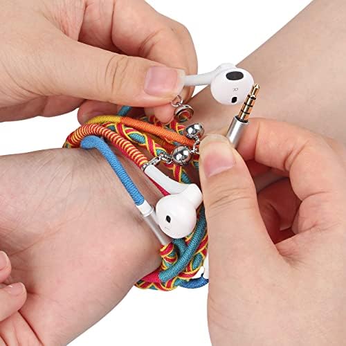 URIZONS Kids Wired Earbuds with 3.5 mm Jack – Noise Isolating In-Ear Headphones for Immersive Sound, Heavy Bass, and Built-in Microphone – Tangle-Free Cord & Stylish Fabric Braided Wristband – Ideal for i Phone, i Pad, Mac – Safe Listening Experience for Young Users
