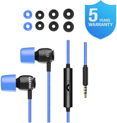 LUDOS Clamor Wired Earbuds – Premium Noise-Isolating In-Ear Headphones with Memory Foam Tips, Built-in Microphone, 5-Year Warranty – Perfect for i Phone and Samsung Users, Ideal for Students and Small Ears in Stylish Pink – Ultimate Sound Quality and Comfort for Everyday Use