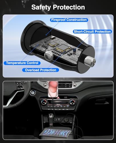 Ultimate 40 W Dual USB-C Car Charger for i Phone 16/15 & i Pad Pro – MFi Certified Fast Charging Adapter with 6 FT USB-C Cable for Galaxy S24/S23 – Premium Power Solution for On-the-Go Connectivity in Sleek White Finish