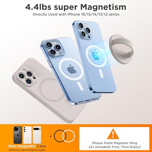 Upgraded Magnetic Phone Grip for i Phone: Premium Silicone Loop Holder with Mag Safe Compatibility – Ergonomic 360-Degree Stand, Non-Slip Design in Sleek Black for Enhanced Comfort and Secure Handling on i Phone 16/15/14/13/12 Pro Max/Plus