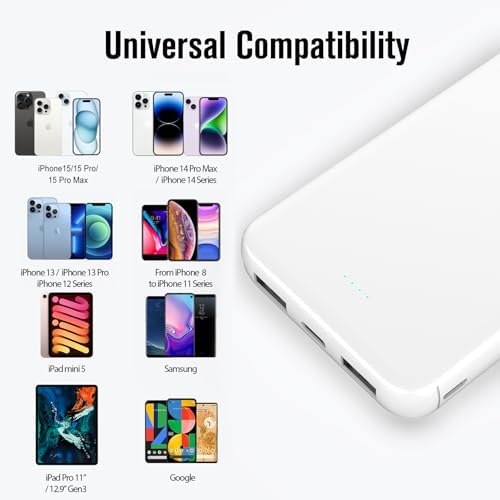 VANYUST 10000 m Ah Portable Power Bank – Ultra-Fast USB-C Charger for i Phone 16, Samsung S22, Google Devices – Slim, Lightweight Design for On-the-Go Power – Enhanced Compatibility for All Your Charging Needs