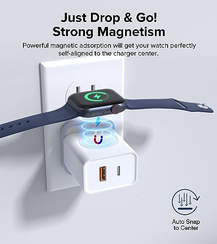 2025 Premium Dual-Port USB-C Wall Charger for Apple Devices – 20 W Fast Charging Hub for i Phone, Apple Watch, Air Pods & i Pad – Compact Travel-Friendly Design with Advanced Safety Features for Effortless Multi-Device Charging