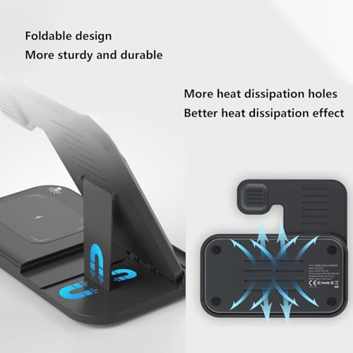 All-in-One Wireless Charging Station for Apple Devices – 15 W Fast Charger for i Phone 16 Pro Max, Apple Watch Series 9-3, and Air Pods Pro – Sleek Design for Home & Office Convenience, Enhanced Compatibility and Speed