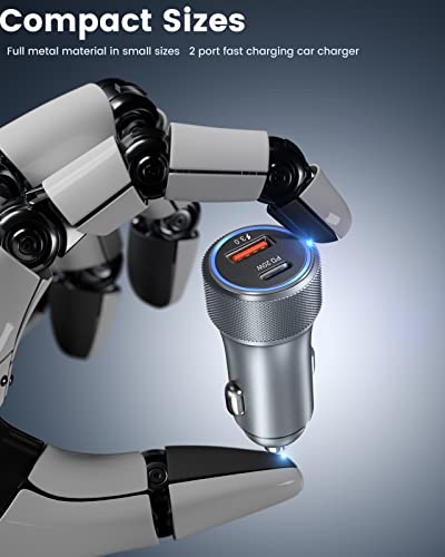 Dual USB-C Fast Car Charger 36 W 2-Pack with PD3.0 & QC3.0 – Includes 6 FT C-C Cables for Galaxy S24/S23/S22/S21, Pixel 6 & i Phone 11 Pro Max to 16 – Ultimate Compatibility & Speed for On-the-Go Charging Solutions